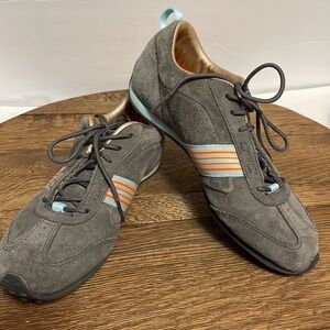 𝅺REEBOK Classic Gray Suede Leather Casual Athletic Shoes, Women's 7